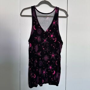 Torrid Black Sleep Top with Pink Celestial Design Size 1X